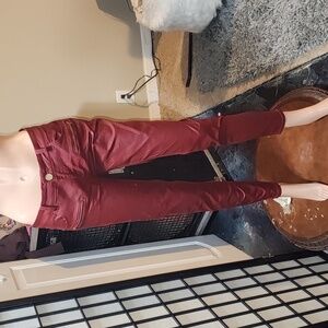 Mohito Denim Red Faux Leather Jeans